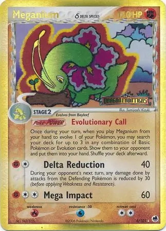 EX Dragon Frontiers Meganium #4/101 reverse holo